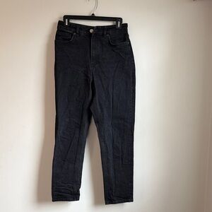Zara High Rise Slim Straight Jeans – Washed Black – Size 8
